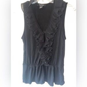 White House Black Market black ruffle tank